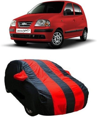 Next Zone Car Cover For Hyundai Santro Xing (With Mirror Pockets)(Black, Red)