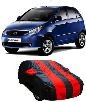 MYTECH Car Cover For Tata Indica Vista (With Mirror Pockets)(Red, Blue)