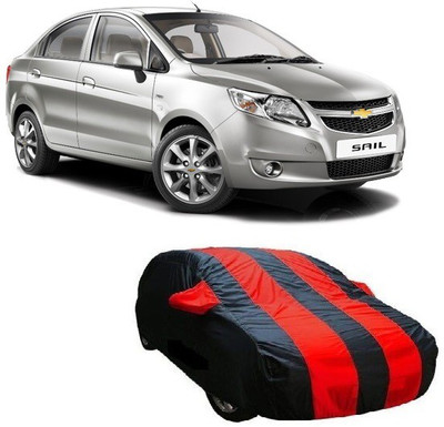 Starling Car Cover For Chevrolet Sail UVA (With Mirror Pockets)(Red, Black)