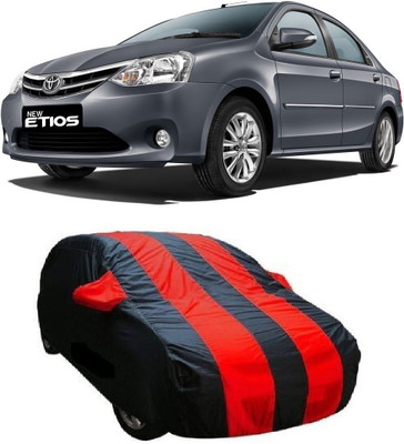 Z Tech Car Cover For Toyota Etios (Without Mirror Pockets)(Black, Red)