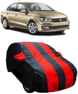 MYTECH Car Cover For Volkswagen Vento (With Mirror Pockets)(Red, Blue)