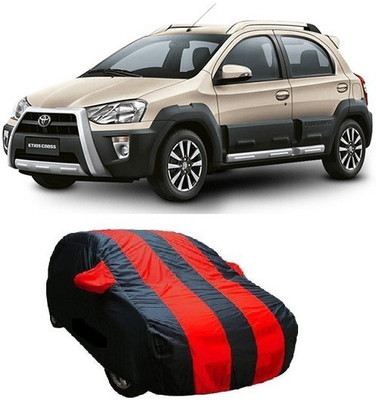 Oren Tech Car Cover For Toyota Etios Cross (With Mirror Pockets)(Black, Red)