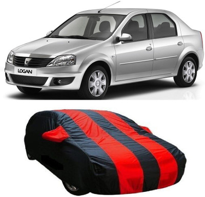 ReeTech Car Cover For Mahindra Logan (With Mirror Pockets)(Black, Red)