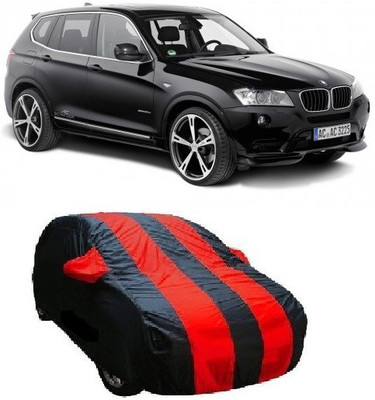 Toy Ville Car Cover For BMW X3 (With Mirror Pockets)(Black, Red)