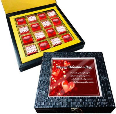 

Mystik Valentine's Red Heart Gift Box-For Him-For Her- 16PC Chocolate Brittles(192 g)