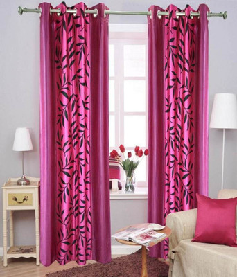 

Zesture 211 cm (7 ft) Polyester Door Curtain (Pack Of 2)(Motif, Pink)