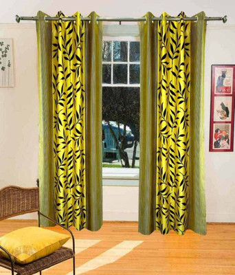

Zesture 211 cm (7 ft) Polyester Window & Door Curtain (Pack Of 2)(Printed, Yellow)