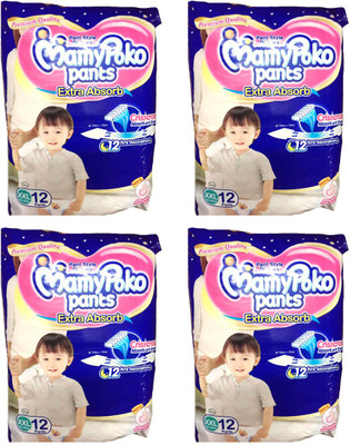 

MamyPoko EXTRA ABSORB BABY DIAPER PANTS, SIZE XXL, FOR BABY WEIGHT 15-25 Kgs. - XXL(48 Pieces)