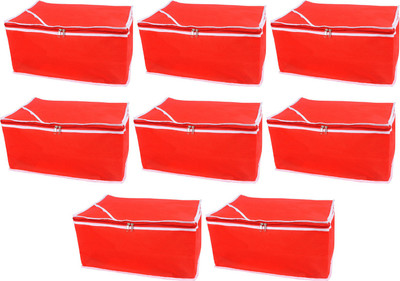 

Homecube Designer Non woven Saree cover/ Saree Bag/ Storage bag Set of 8 Pcs 9 Inches Height SPWK-01(Red)