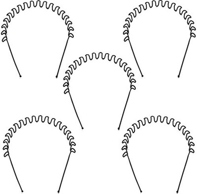 

IDHA ZigZag Wave Hairband - Set of 5 (UNISEX) Hair Band(Black)