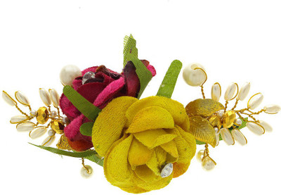 

Anuradha Art Jewellery French Roll Braid Extension(Yellow, Pink)