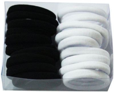 

IDHA Hair Rubber Bands For Girls Womens Pack of 20 (Black and White) Rubber Band(Black, White)