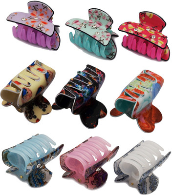 

Fashion Air Women's 9 pc Hair Clature Combo set Hair Claw(Multicolor)