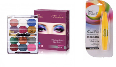 

Blue Heaven 12x1 Fashion Eye Shadow with walk free mascara(Pack of 2)