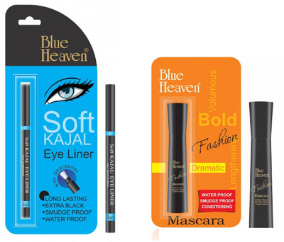 

Blue Heaven soft kajal with fashion mascara(Pack of 2)