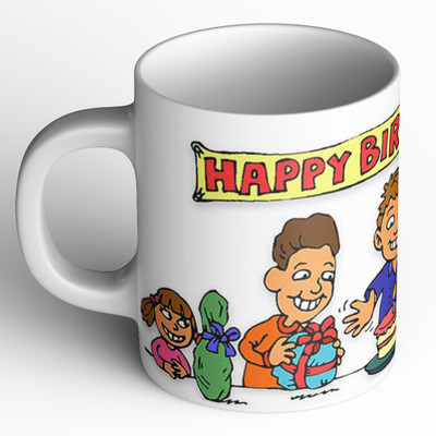 Abaronee Happy Birthday Ceramic Coffee Mug(350 ml) Abaronee Happy Birthday Ceramic Coffee Mug(350 ml)