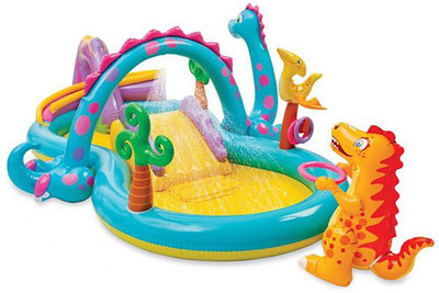 

Kiditos Inflatable Dinoland Play Center Kids Pool Toy(Multicolor)