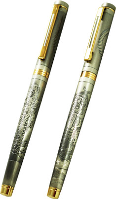 

Auteur Blessings by God Ganesha and Laxmi With Om Engraved On Cap Roller Ball Pen(Pack of 2)