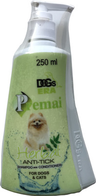 

DogsEra Premai Herbal Anti Tick Shampoo with Conditioner Allergy Relief, Anti-dandruff, Anti-fungal, Anti-itching, Anti-microbial, Anti-parasitic, Conditioning, Flea and Tick, Hypoallergenic, Whitening and Color Enhancing Glycerol Dog Shampoo(250 ml)