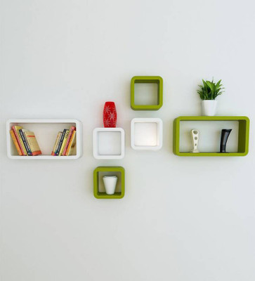 

Qesyas Wooden wall shelf set of 6 MDF Wall Shelf(Number of Shelves - 6, Multicolor)