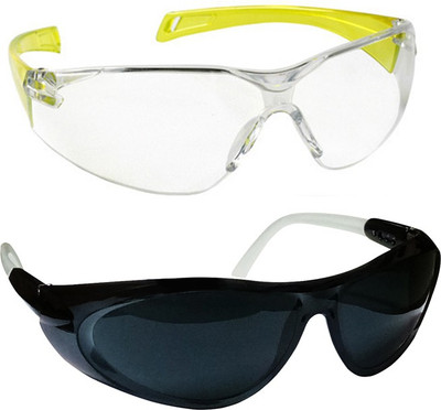 

Vezual Clear & Black Lens Bike Riding, Scratch Resistance Eye Protective Power Tool, Welding, Laboratory, Wood-working Safety Goggle(Free-size)