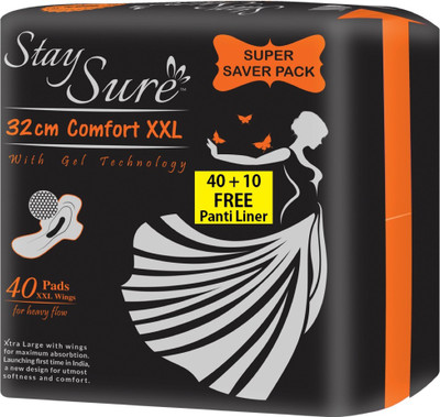 

Staysure STAYSURE COMFORT XXL 40PCS + 10 PANTYLINER FREE Sanitary Pad(Pack of 40)