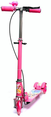 

P17 collection 3 wheel metal floding with led lights,Hand brake and bell manual scooter (pink) Manual Scooter Manual scooter Scooter(Pink)