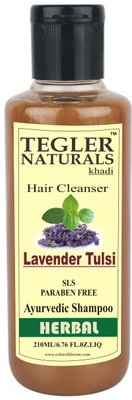 

Tegler Naturals Khadi Lavender Tulsi Herbal Shampoo (210ml) -(SLS-Paraben Free)(210 ml)