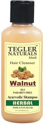 

Tegler Naturals Khadi Walnut Herbal Shampoo (210ml) -(SLS-Paraben Free)(210 ml)