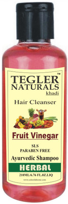 

Tegler Naturals Khadi Fruit Vinegar Herbal Shampoo (210ml) -(SLS-Paraben Free)(210 ml)