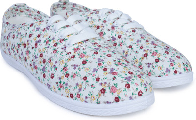 

People Casual shoes For Women(Multicolor, White flower