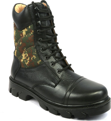 

ICEBULL LEATHER ARMY BOOT Boots For Men(Black, Khaki