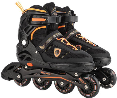 

QUANTICO With PU Flashing Wheel & 1 Year warranty In-line Skates - Size 6.5-8 UK(Multicolor), Orange