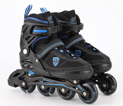 

QUANTICO With PU Flashing Wheel & 1 Year warranty In-line Skates - Size 3.5-5.5 UK(Multicolor), Blue;black