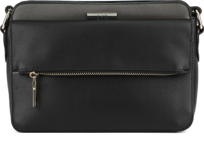 

AND Women Casual Black PU Sling Bag