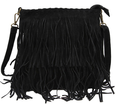 

Hawai Girls Evening/Party Black PU Sling Bag