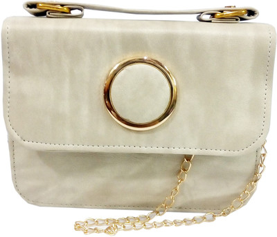 

Panache Women Evening/Party Beige Leatherette Sling Bag