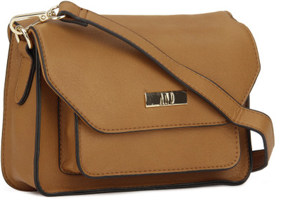

AND Women Casual Brown PU Sling Bag