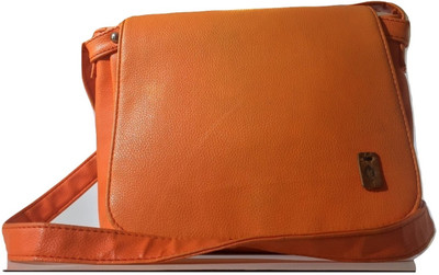 

Stilvoll Girls Casual Orange PU Sling Bag