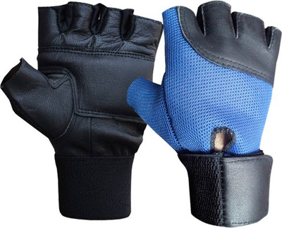 

Hyper Adam AN-90 LEATHER Gym & Fitness Gloves Gym & Fitness Gloves (, Black, Blue