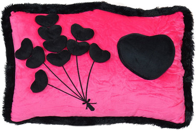 Tako bell Unique Pink & Black Throw Pillow - 20 cm(Pink)