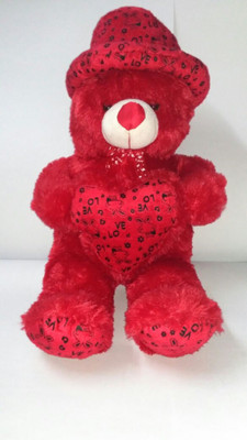 

HTC Red Teddy Bear with Cap and Heart Cute Soft Toy Valentines Gift - 30 inch (Red) - 30 inch(Red)