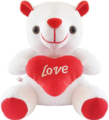 

Ultra White Love Teddy Bear Stuffed Toy with Heart - 6 inch(White)