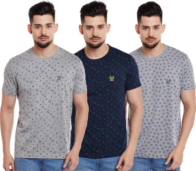 MACK JONNEY Printed Men Round Neck Multicolor T-Shirt