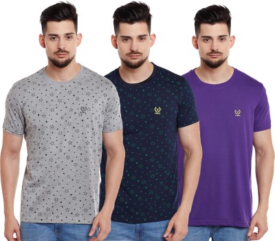 VIMAL JONNEY Graphic Print Men Round Neck Purple, Dark Blue, Grey T-Shirt