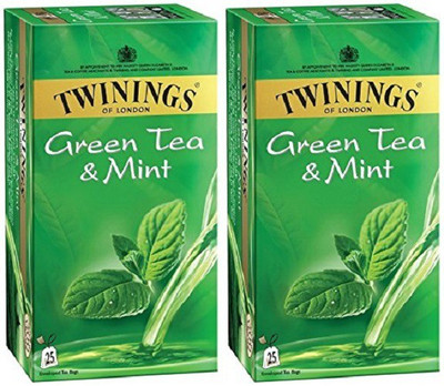 

Twinings Green Tea and Mint, 25 Tea Bags- (Pack of 2) Mint Green Tea Bags(50 g, Box)