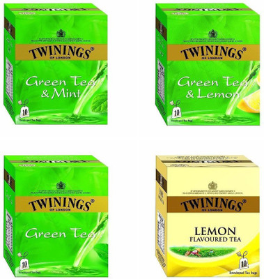 

Twinings (Lemon Tea+Green Tea+Green Tea With Lemon+Grean Tea with Mint) Lemon, Mint Green Tea Bags(20 g, Box)