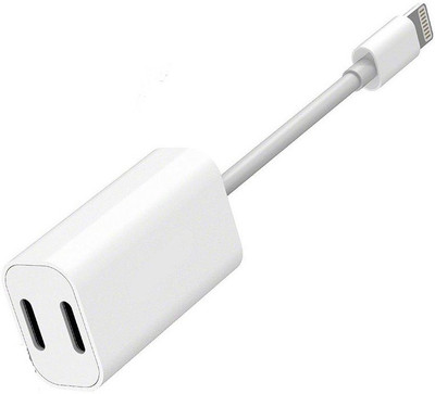38 Off On Bb4 Lightning Headphone Audio Charge Y Cable Double Lightning Jacks Lightning Cable For 7 7 Plus Usb Adapter White On Flipkart Paisawapas Com