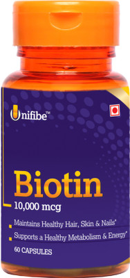 

Shrey's Unifibe Biotin 10,000 mcg Maximum Strength Supplement – 60 Softgel Capsules (Vitamin B7 for Hair, Skin & Nails)(60 No)