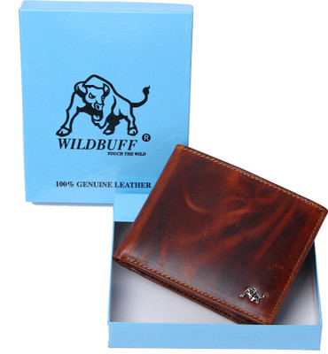 

Wild Buff Men Beige Genuine Leather Wallet(5 Card Slots)